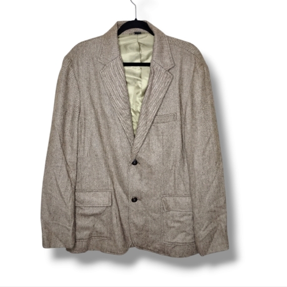 Vintage Y2K Old Navy Tweed Sport Coat Men's Size L Herringbone Classic Tailored - Picture 1 of 12